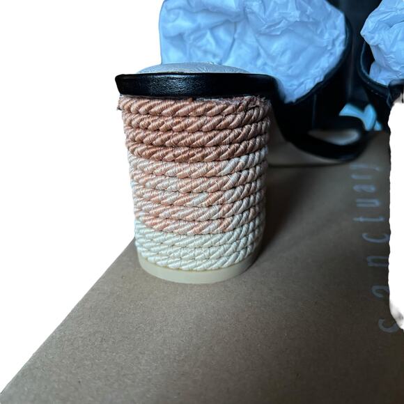 NWB Sanctuary Bold Toe Loop Leather Block Heel Sandals – Tan Lion –Women’s 8.5 M - Picture 5 of 7